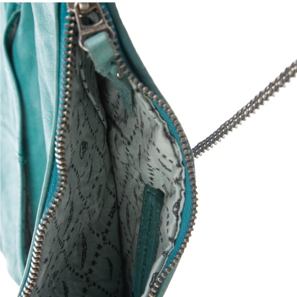 💙 Zadig & Voltaire Woven Leather Shoulder Bag – Teal 💙 - Picture 4 of 11